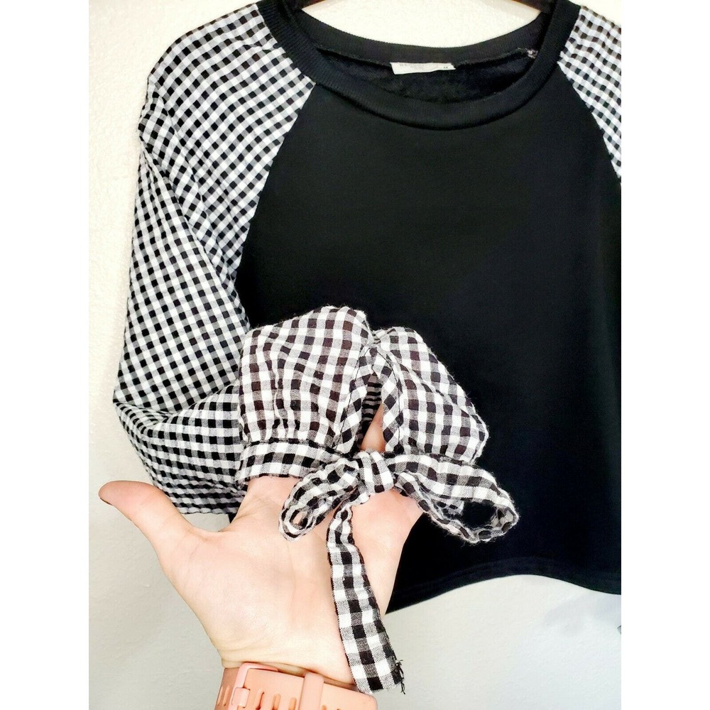 Bench "Sweet Madness" Women's Embroidered Gingham Long Sleeve Top. Size M - Picture 3 of 8